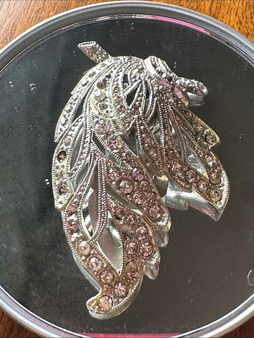 Vintage 50s/60s Art Deco Style Rhinestone Leaf Design Dress or Fur Clip